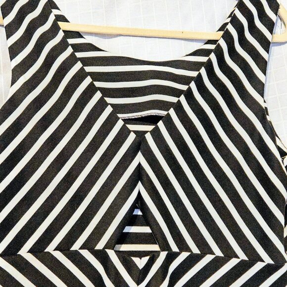 8.Bisou Bisou Michele Bohbot Striped Scoop Neck Sleeveless Bodycon Dress Size 16 - Picture 4 of 8